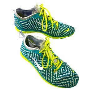 Women's Nike TR Fit 4 Blue Yellow Running Shoe Mesh Size 9.5 629832-302 Sneaker